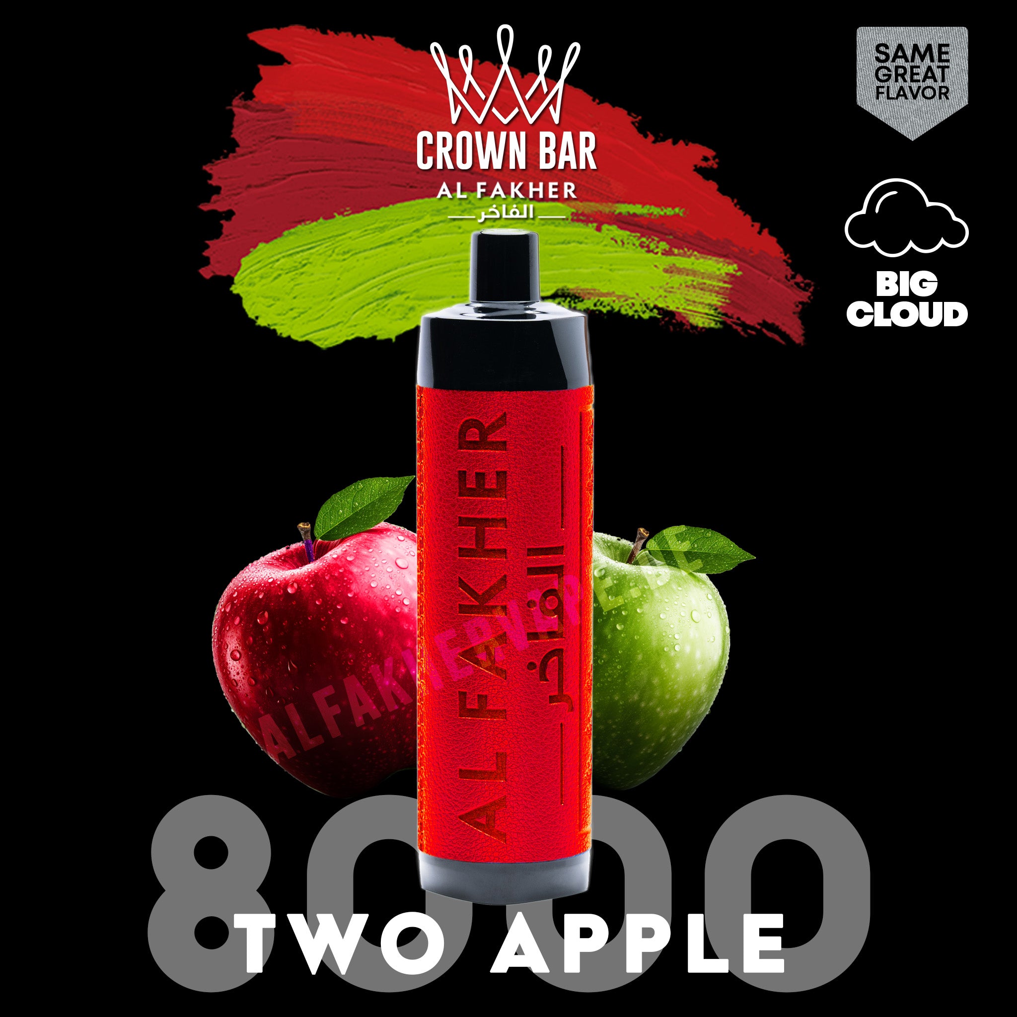 alfakher-crownbar-8000-two-apple - Al Fakher Vape | Shop DE