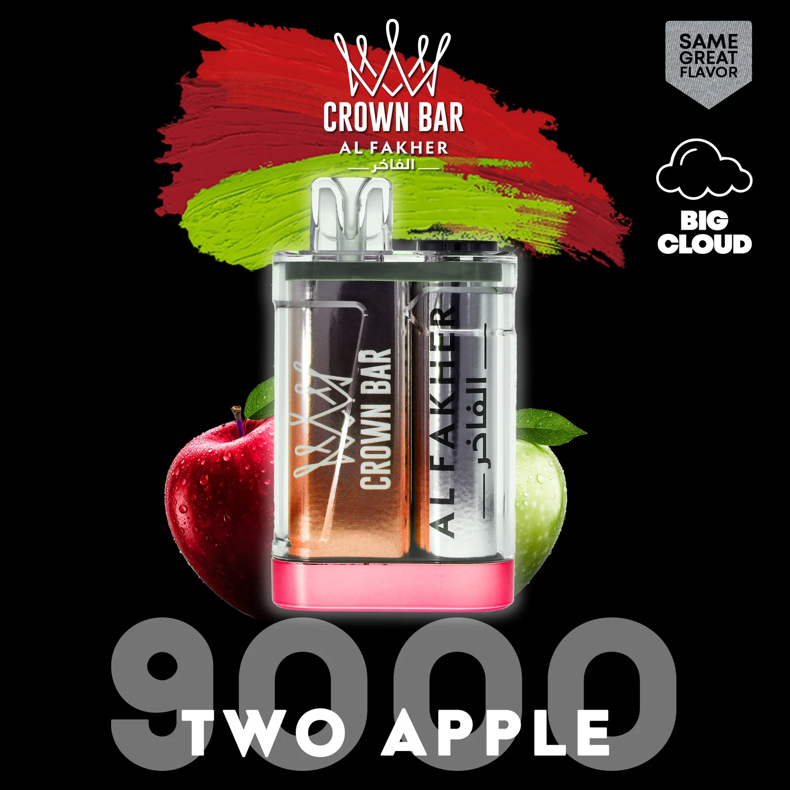 alfakher-crownbar-9000-two-apple - Al Fakher Vape | Shop DE