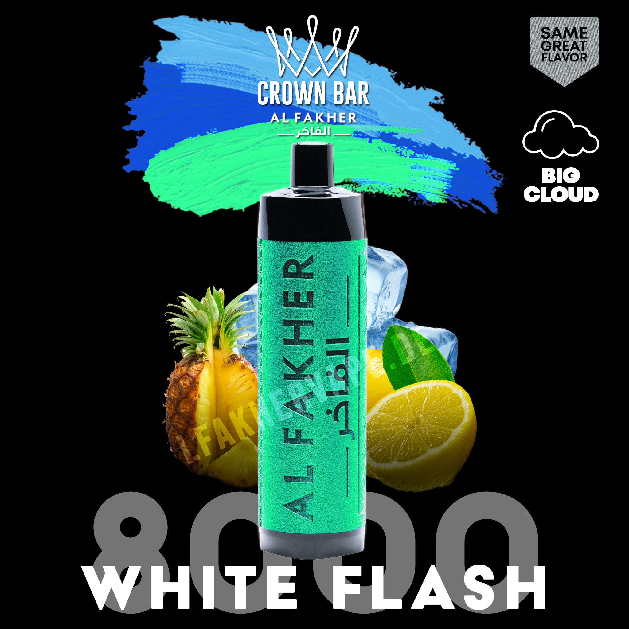 alfakher-crownbar-8000-white-flash - Al Fakher Vape | Shop DE