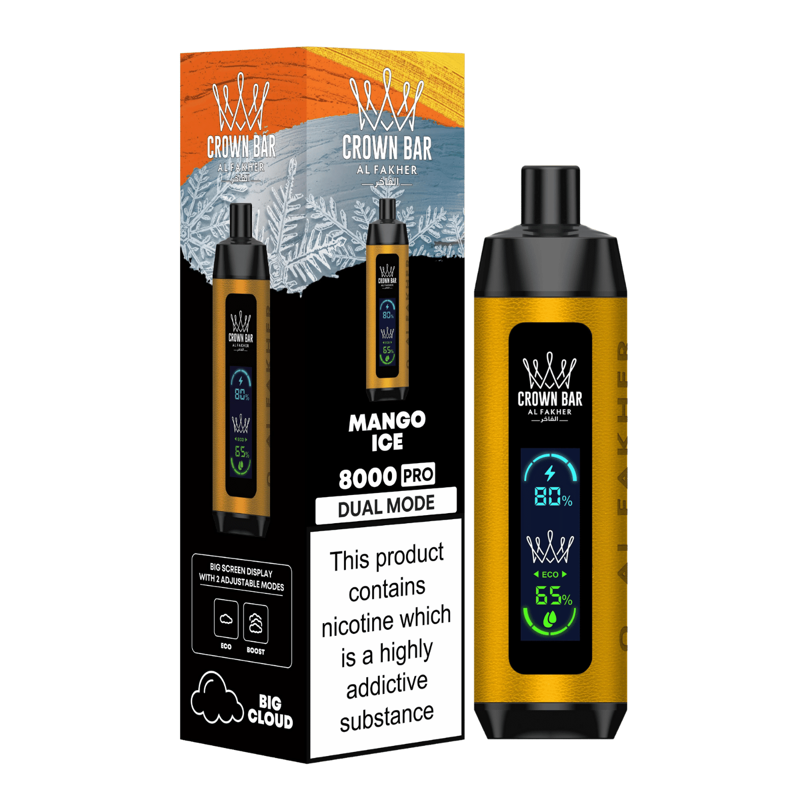 alfakher-crownbar-8000-pro-dual-mango-ice - Al Fakher Vape | Shop DE