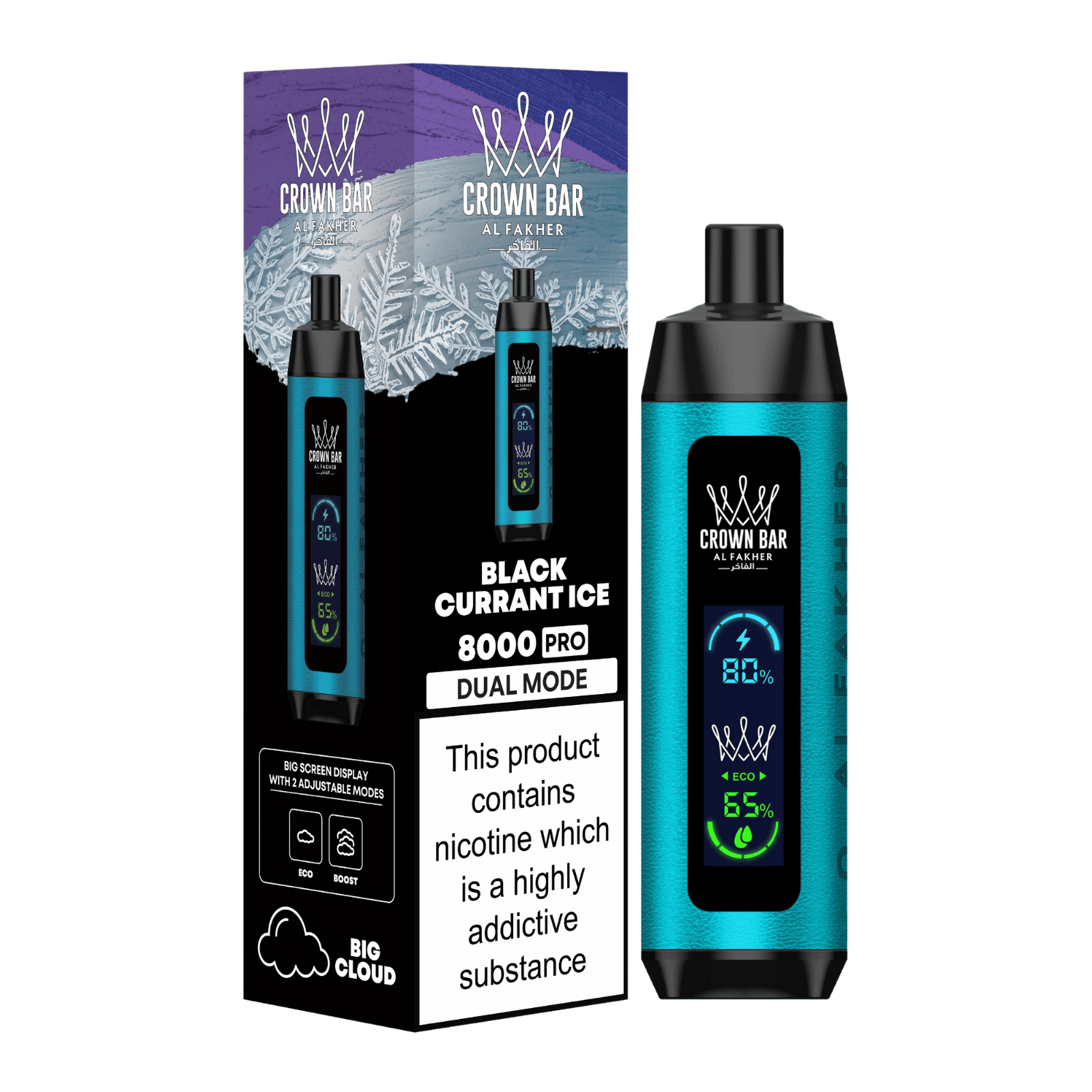 alfakher-crownbar-8000-pro-dual-blackcurrant-ice - Al Fakher Vape | Shop DE