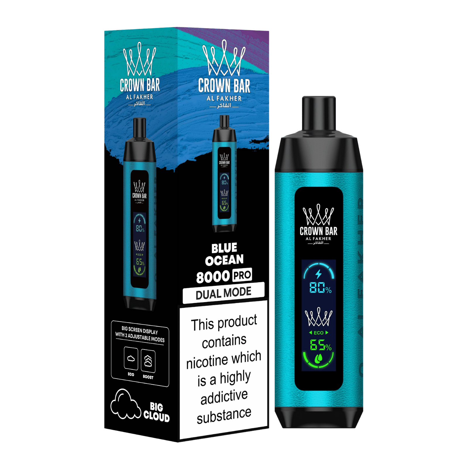 alfakher-crownbar-8000-blue-ocean - Al Fakher Vape | Shop DE